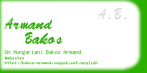 armand bakos business card